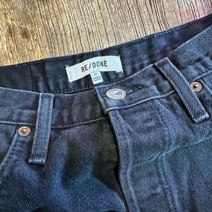 RE/DONE washed black Denim shorts